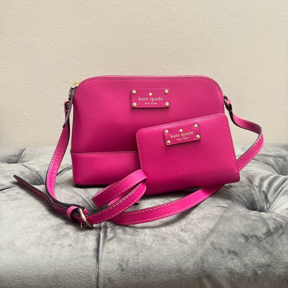 Kate Spade Fuchsia Crossbody Bag and Wallet